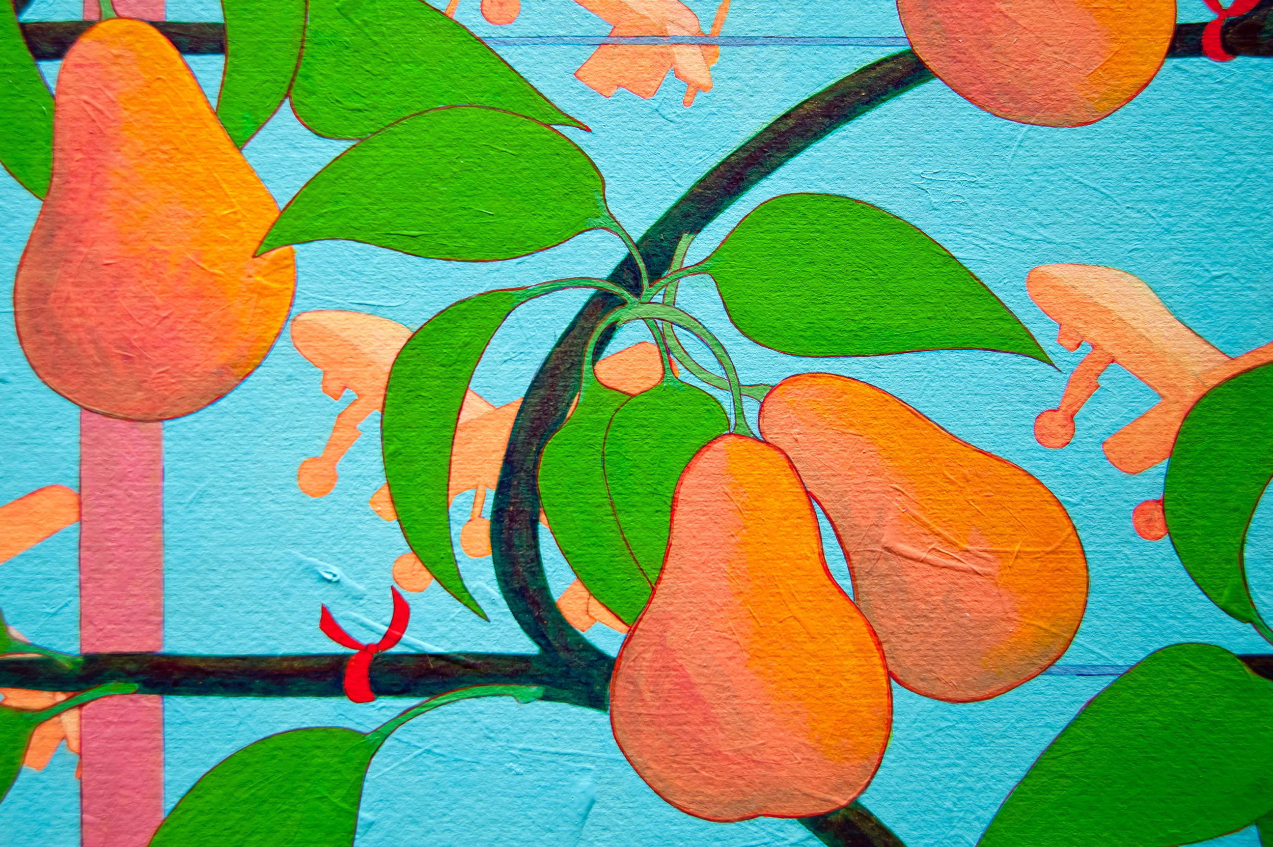   Pear Espalier with Drones  Detail  {Sold} 