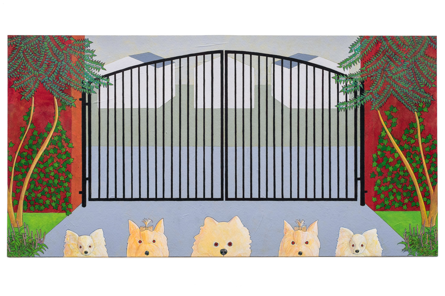   Dog Gate , 2014 Acrylic on paper, 11” x 21”  {Sold} 