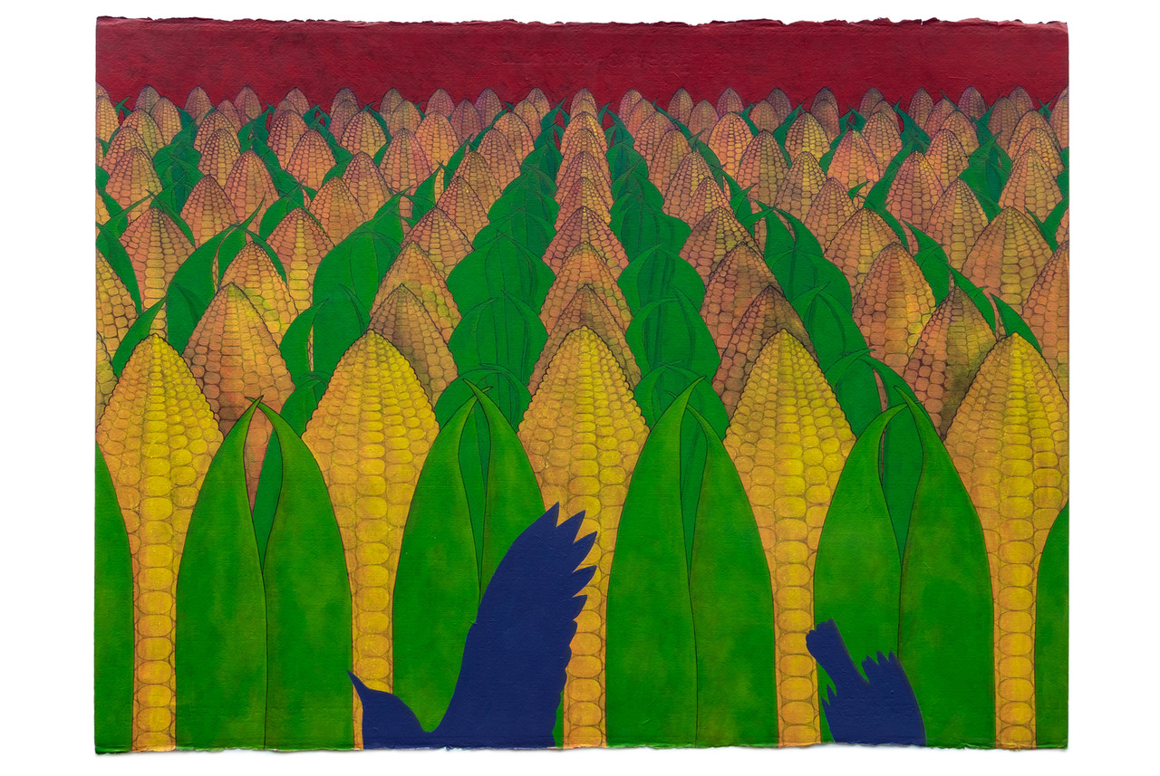 Cornmare, 2015 Mixed media on paper, 22” x 30”