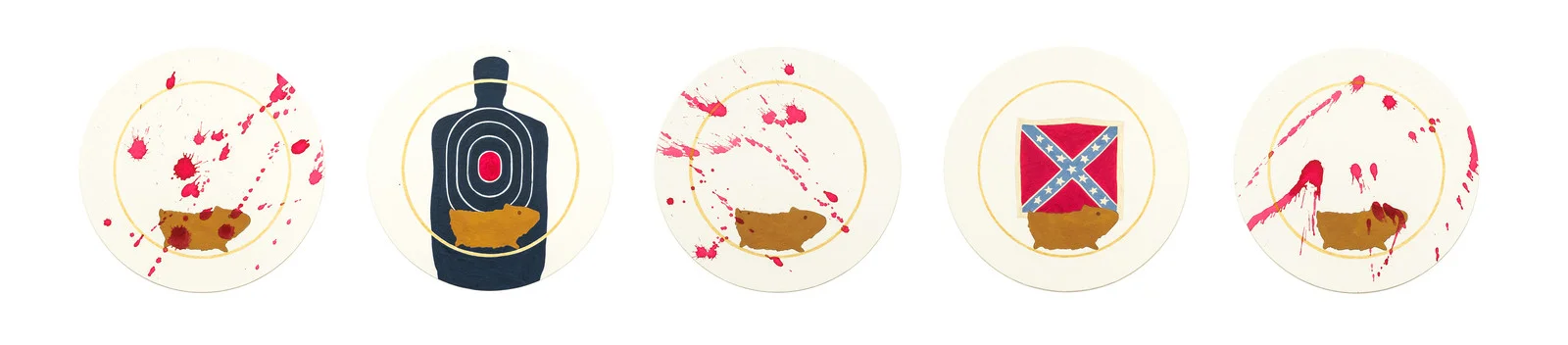 Hamsterland, 2015 Acrylic on paper, 6" diameter