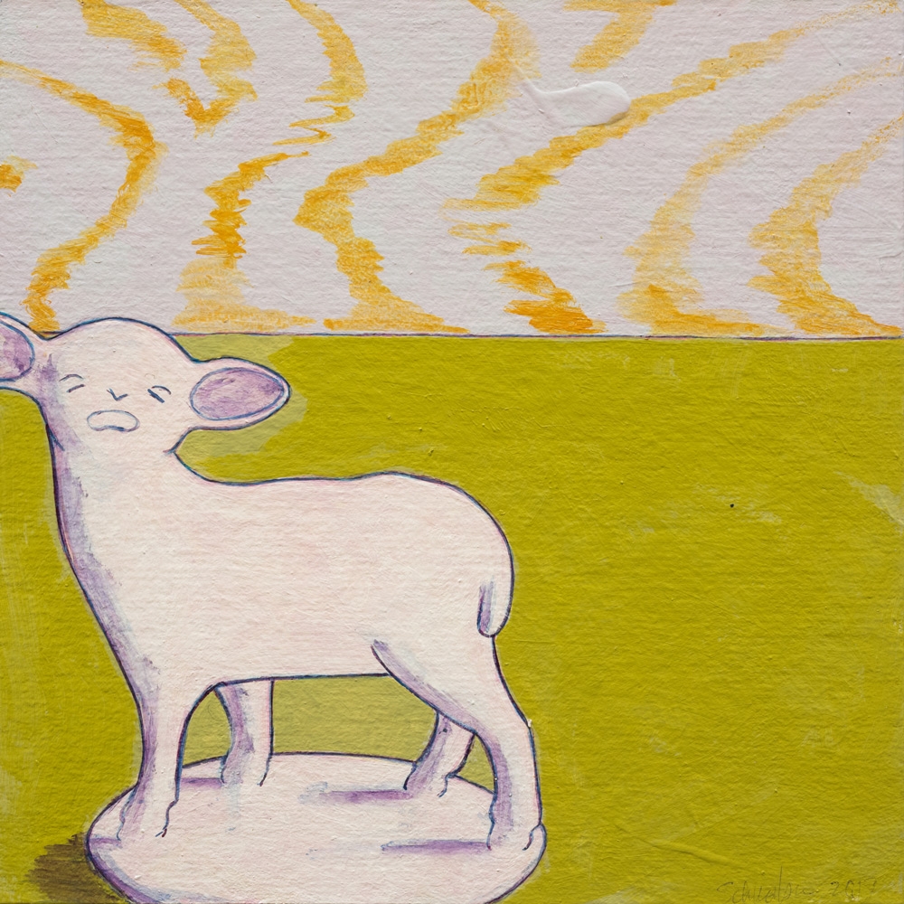   Lost Lambs,  2017 Acrylic on paper, 4” x 4” each 
