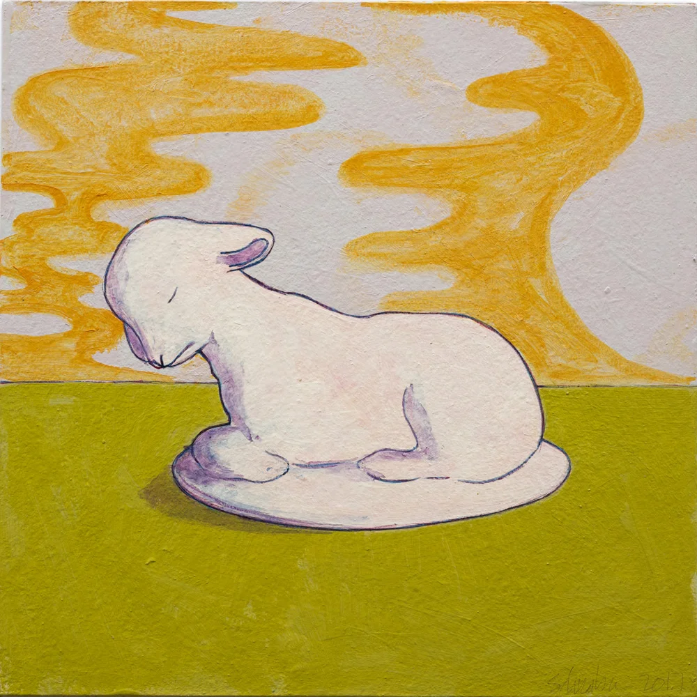 Lost Lambs, 2017 Acrylic on paper, 4” x 4” each
