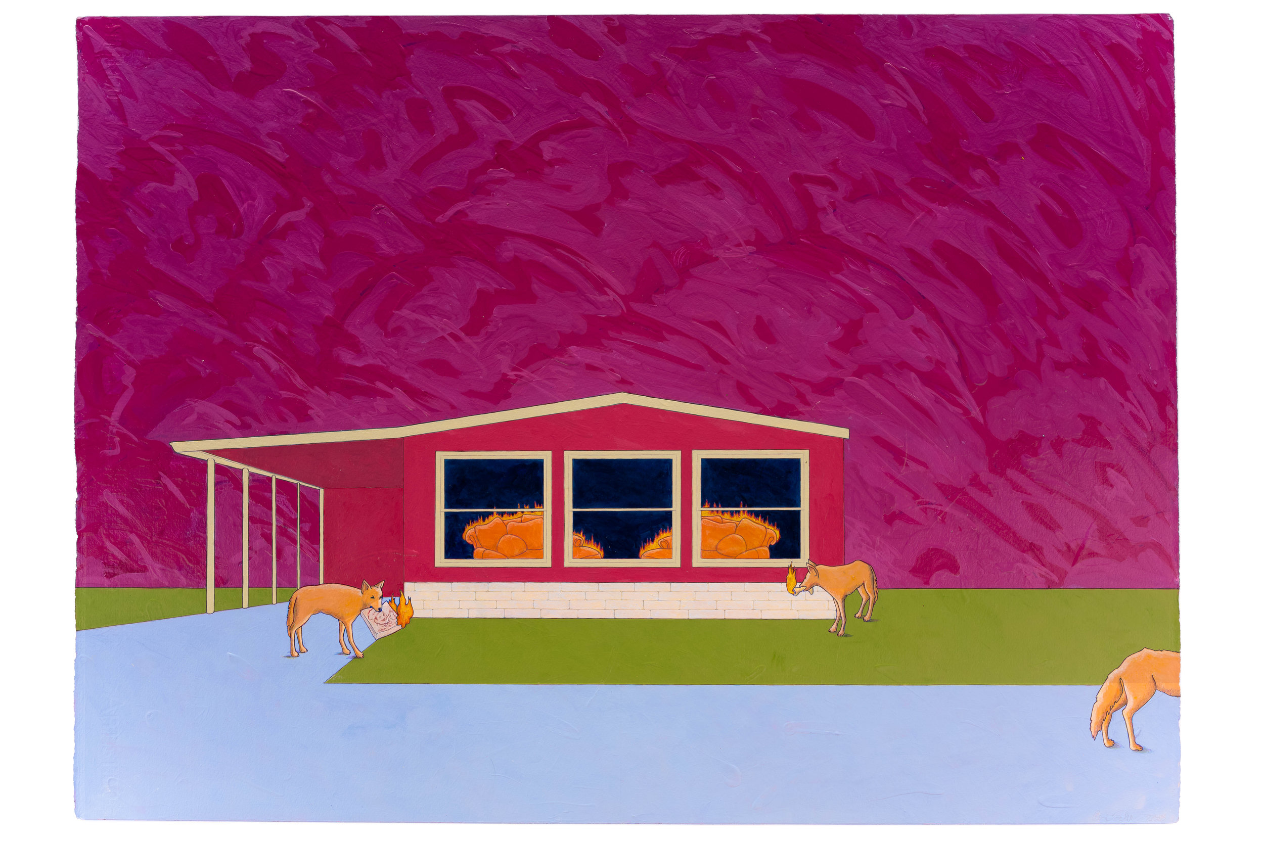Eminent Domain, 2018 Acrylic on paper, 22” x 30”
