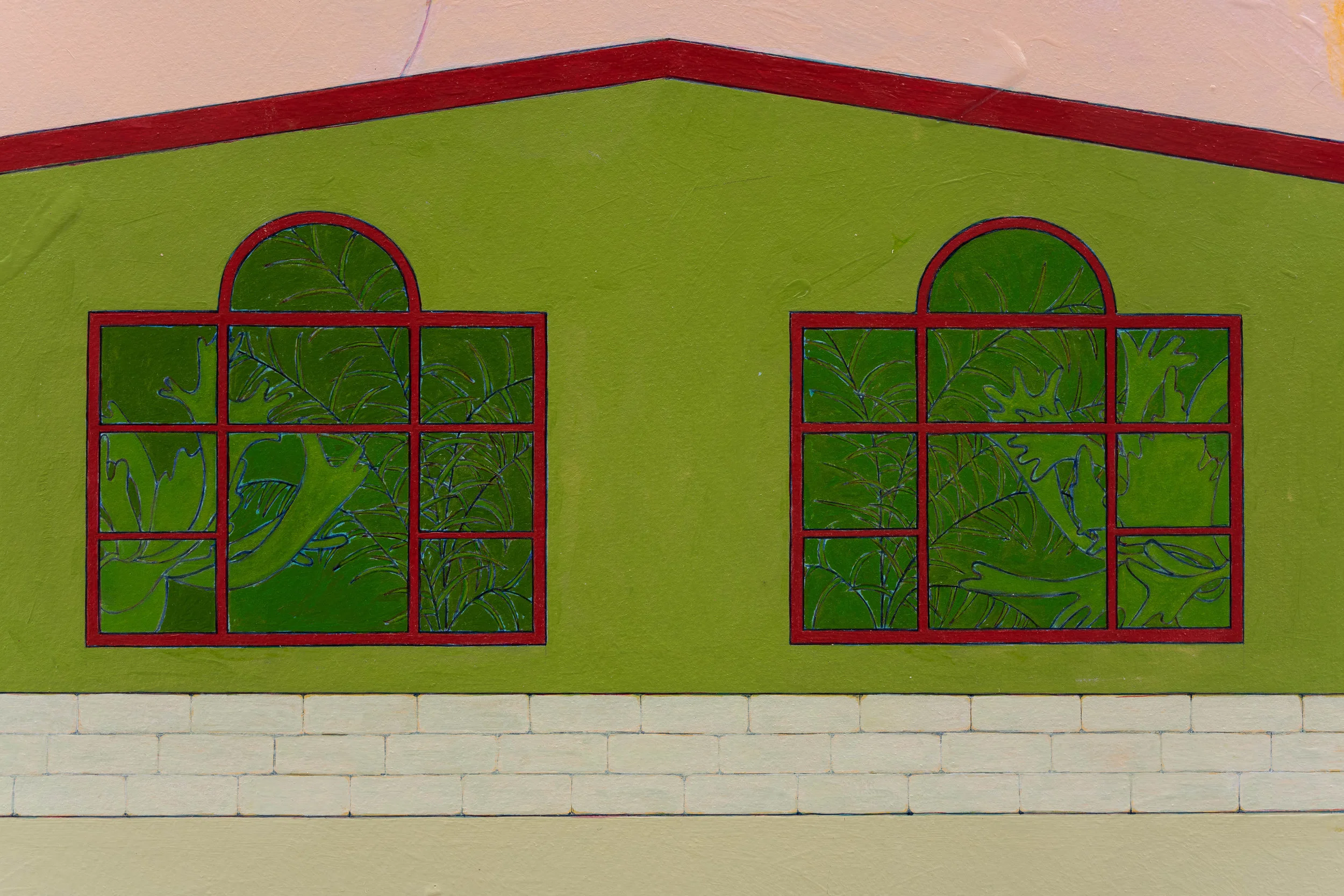 Green House, 2018 Acrylic on paper, 22” x 30”