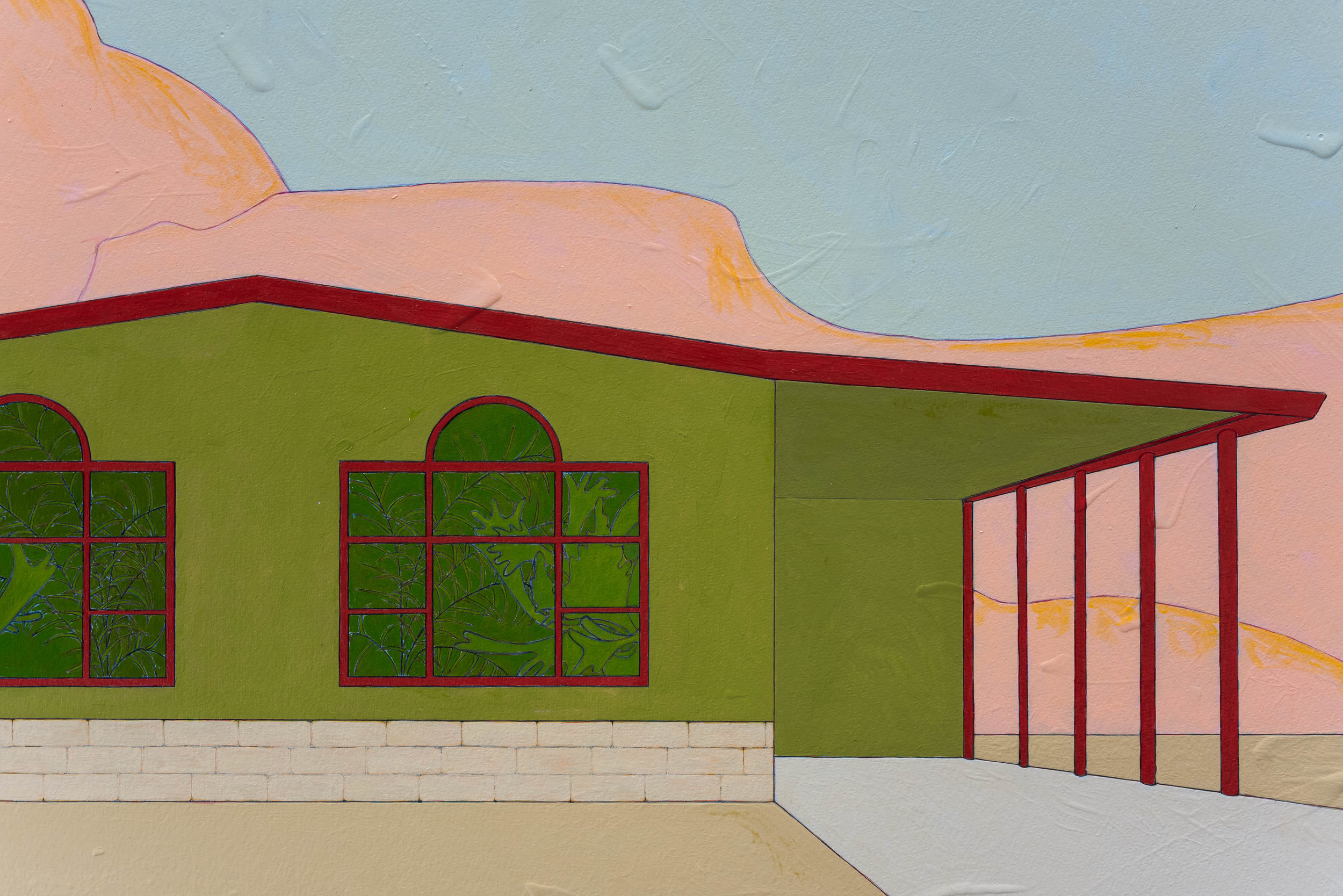   Green House,  2018 Acrylic on paper, 22” x 30”  {Sold}   View Next Set →  