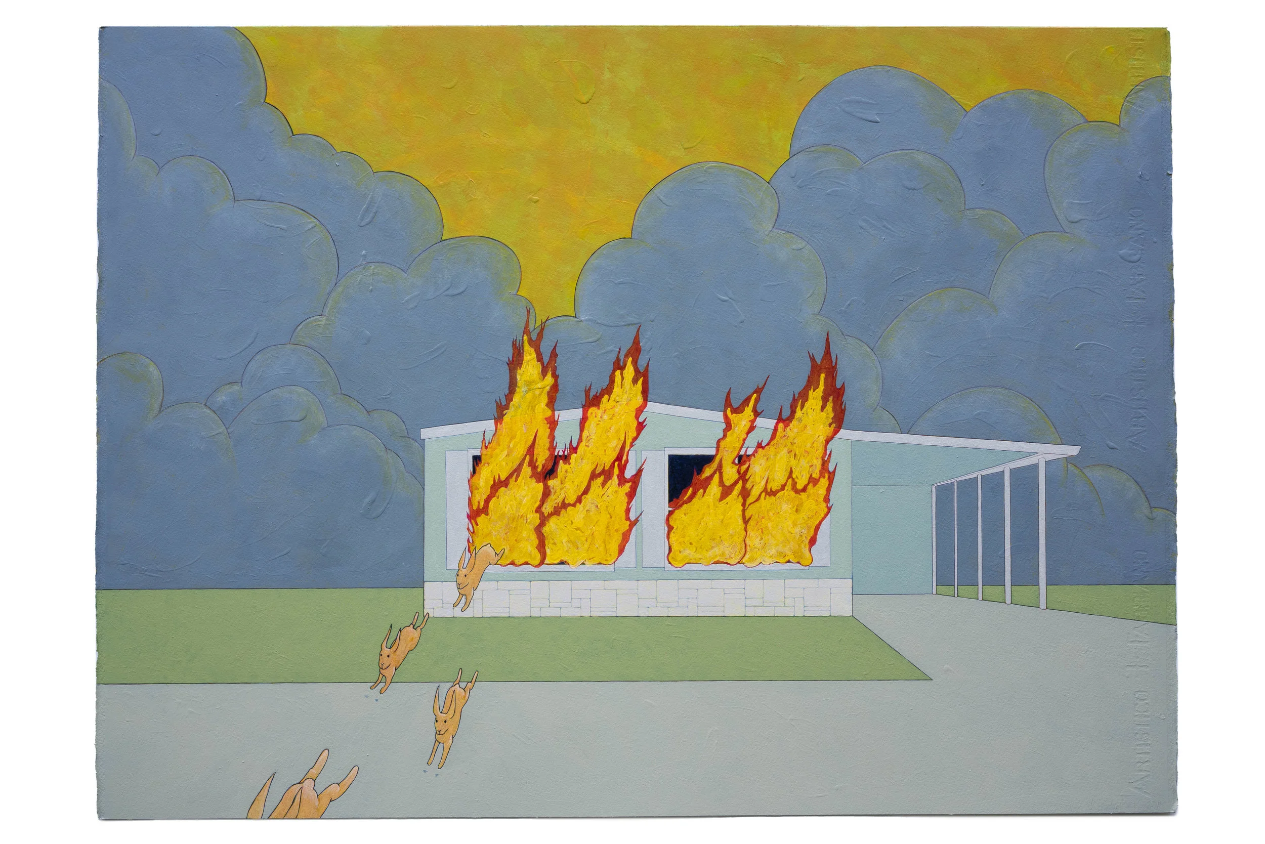 The Rabbits Leave, 2018 Acrylic on paper, 22" x 30"