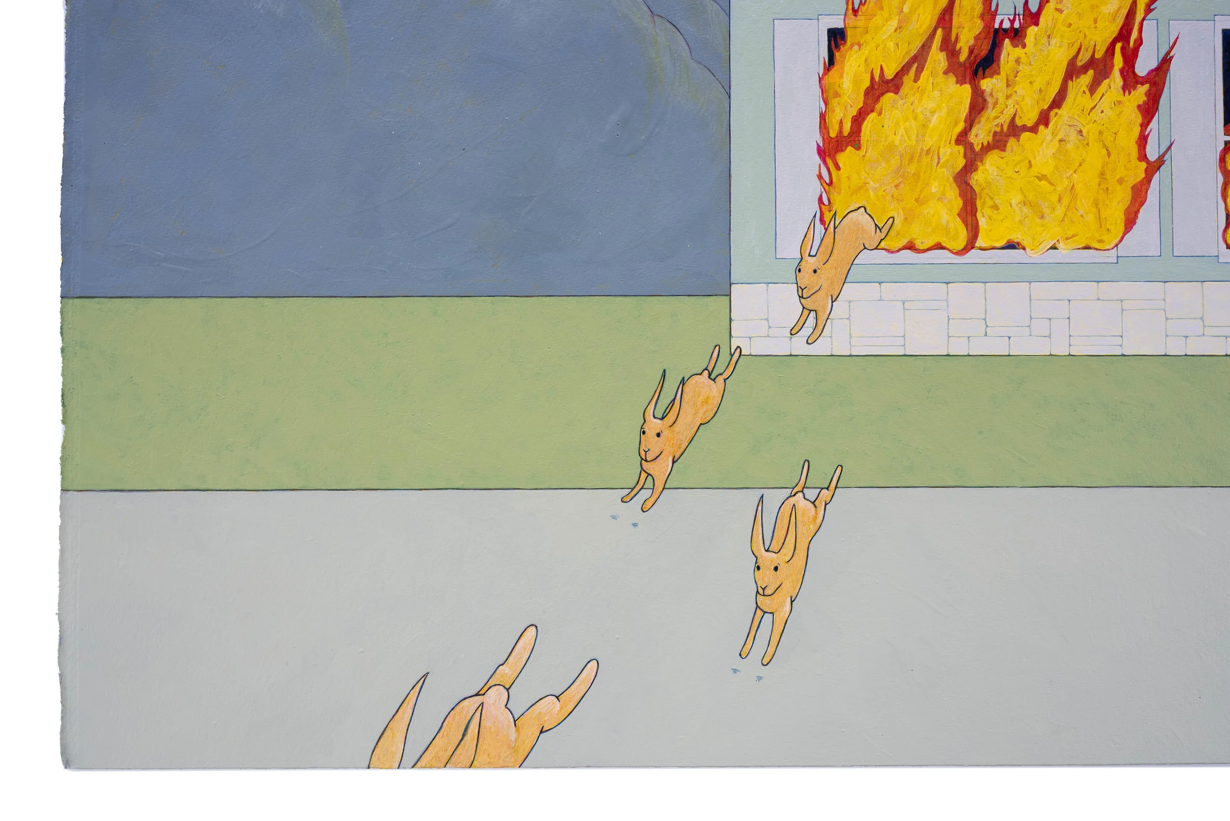 The Rabbits Leave, 2018 Acrylic on paper, 22" x 30"