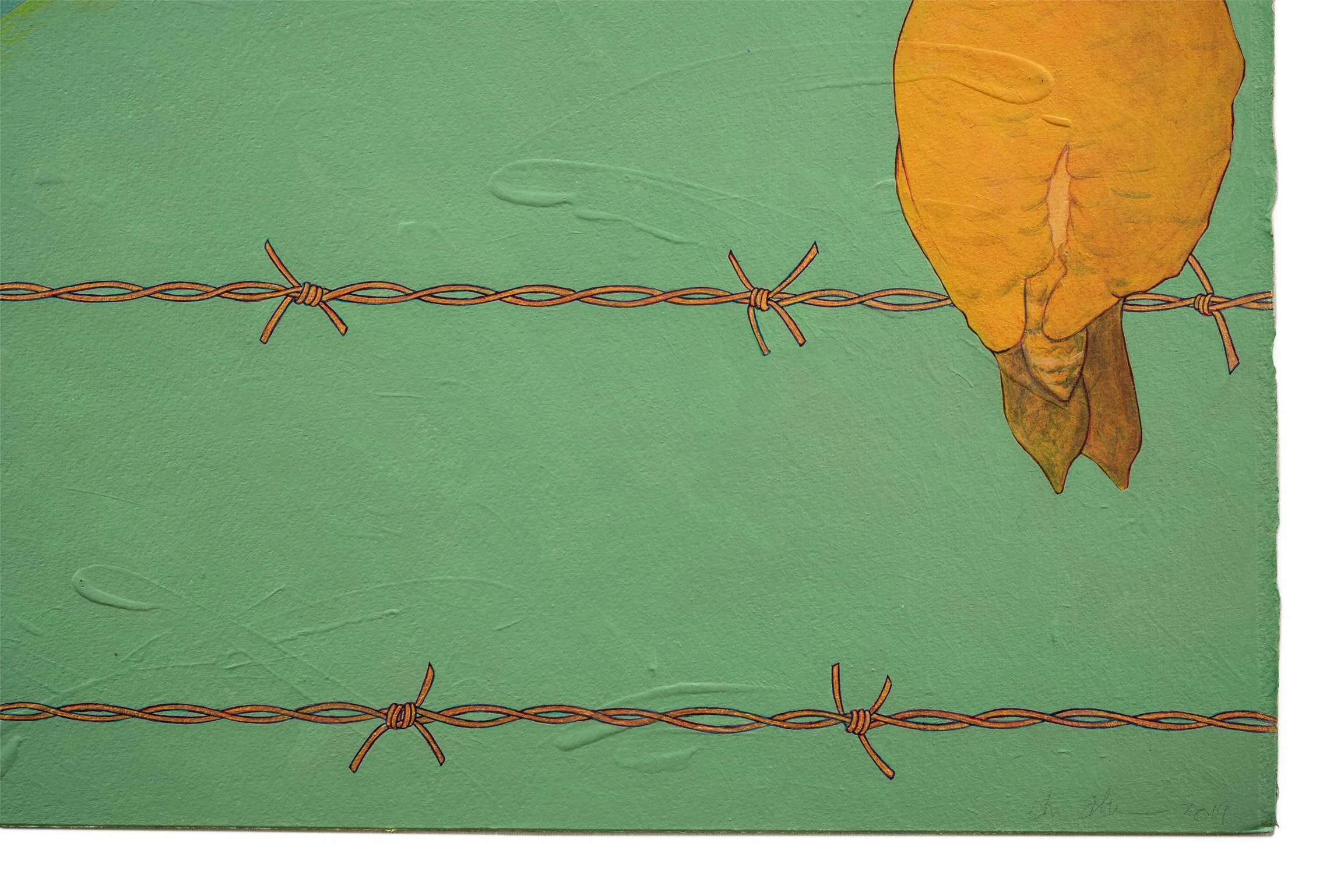 Flicker at Work , 2019 Acrylic on paper, 22” x 30”