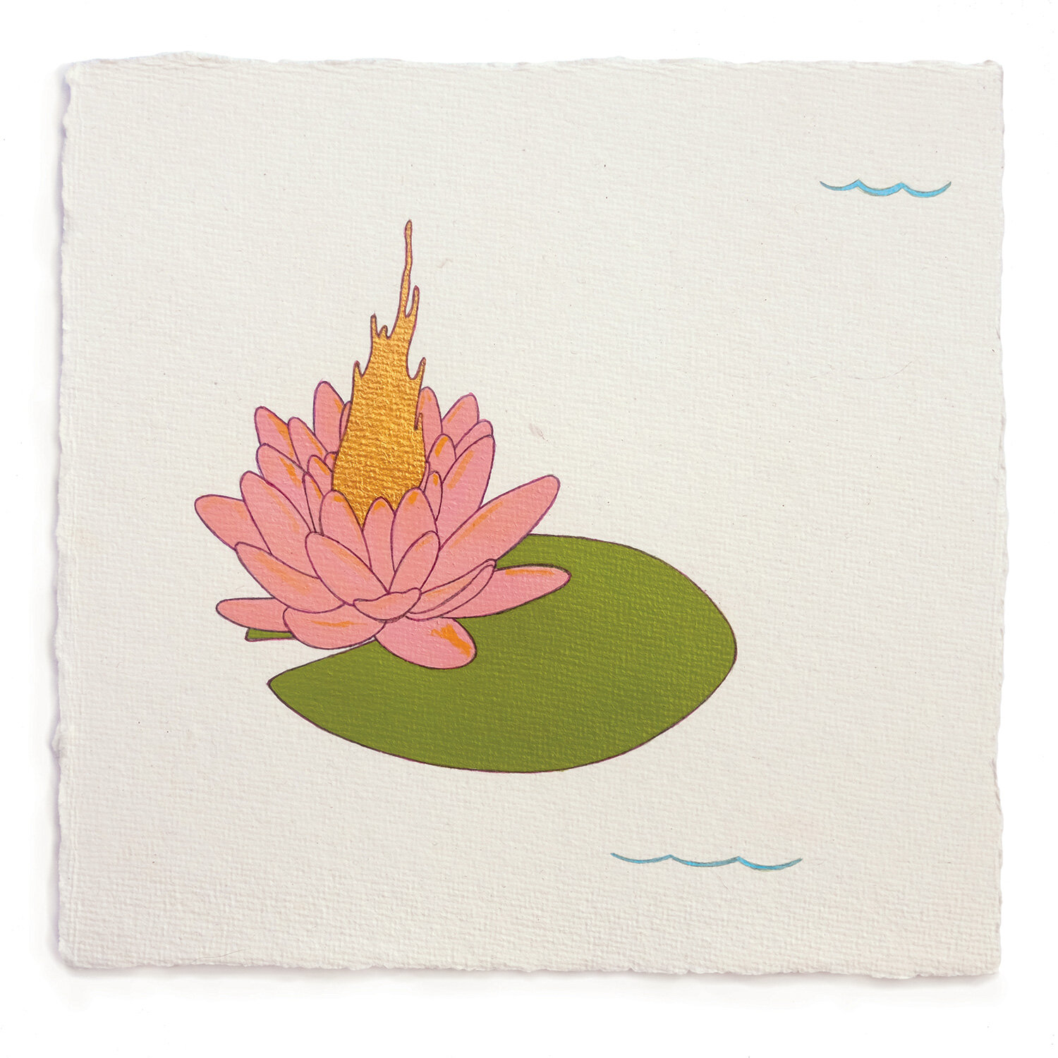   Fire Diary (Water Lilies), &nbsp;2020 Acrylic on paper, 6” x 6” each 