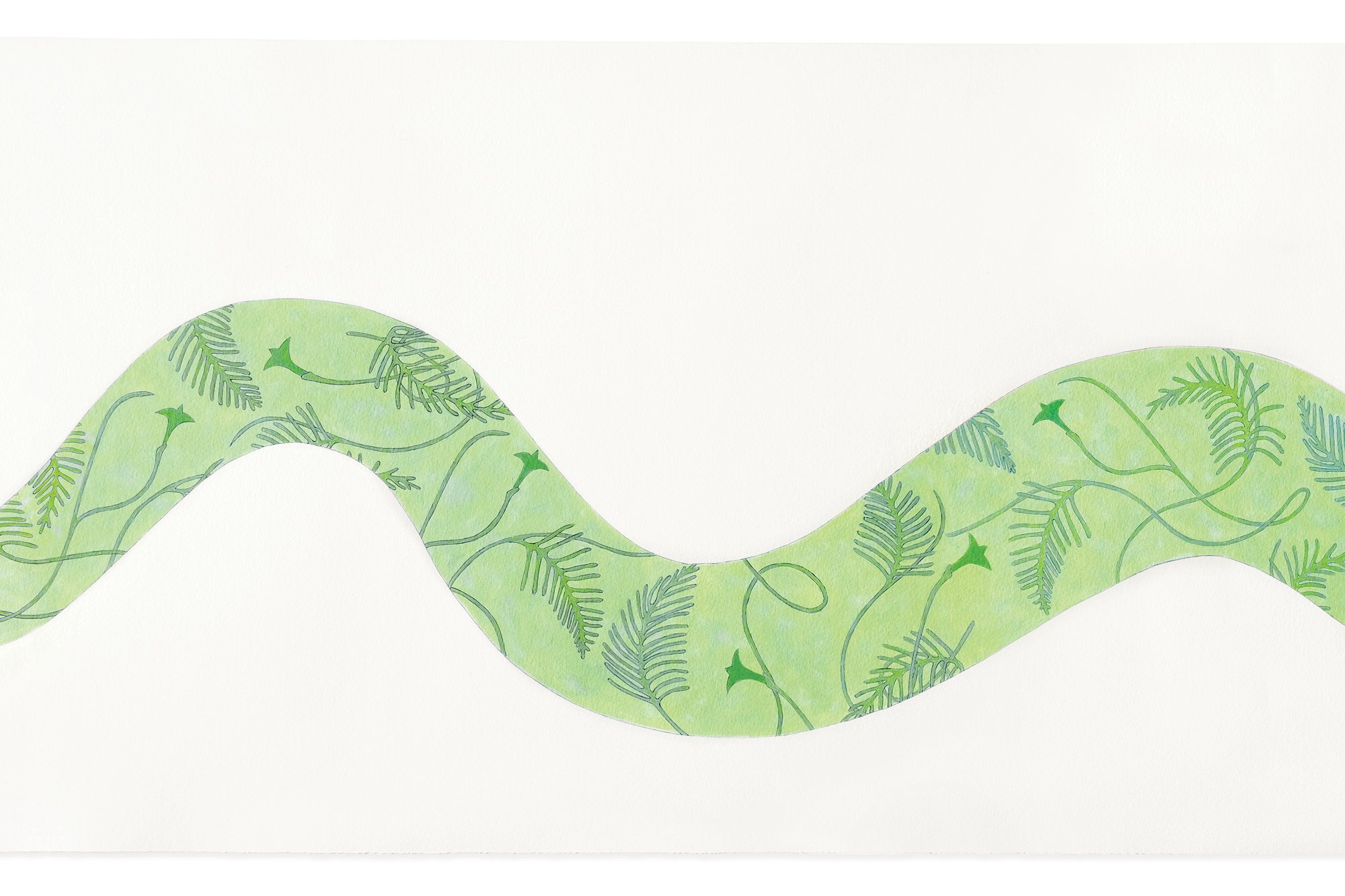   Sun Snake,  2022 Acrylic on paper, 15”x55” 