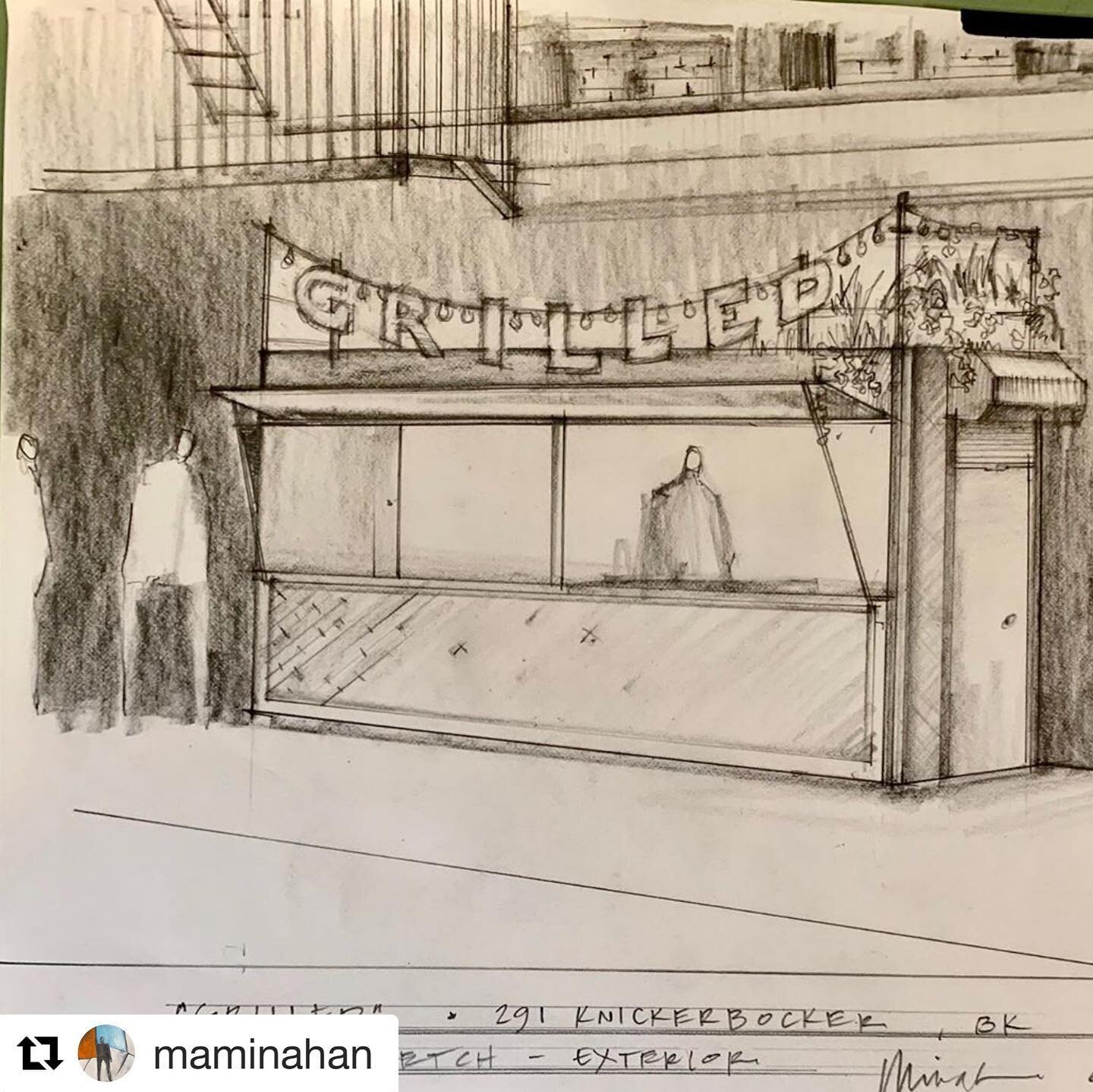 New parkside grill coming summer 2020 . #conceptsketch #bushwick #nyc #restaurantdesign