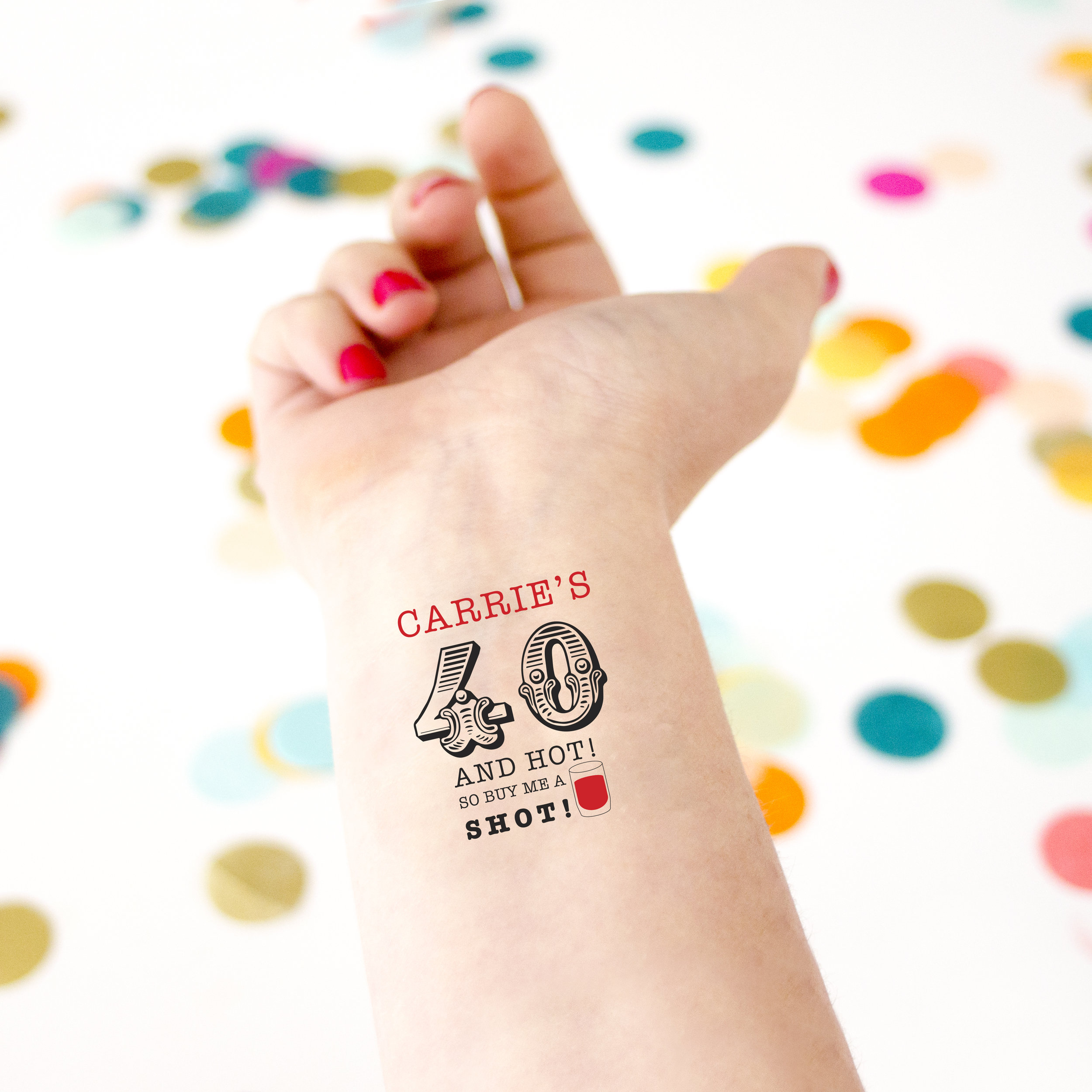 Amazoncom Kuller 30 pcs Personalized Temporary Tattoos Face Tattoo Custom 40th  Birthday Decorations Tattoos For 40th Birthday Party Supplies Happy 40th  Birthday Tattoos Funny 1980 Birthday Photo Tattoo  Everything Else