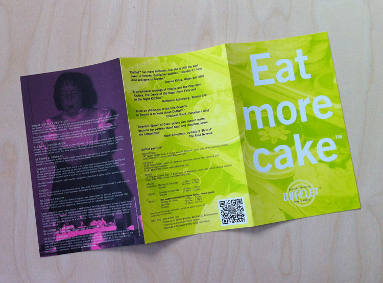 Dufflet Pastries Cake Menu