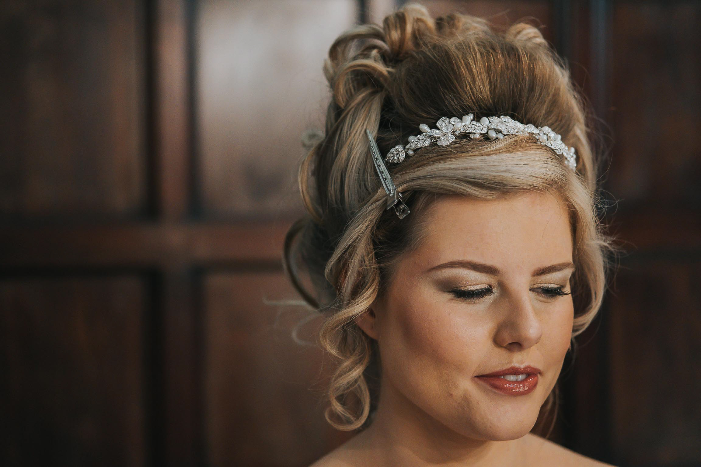 Shauna the bride during make up from Jeanette Flynn Make up Artist