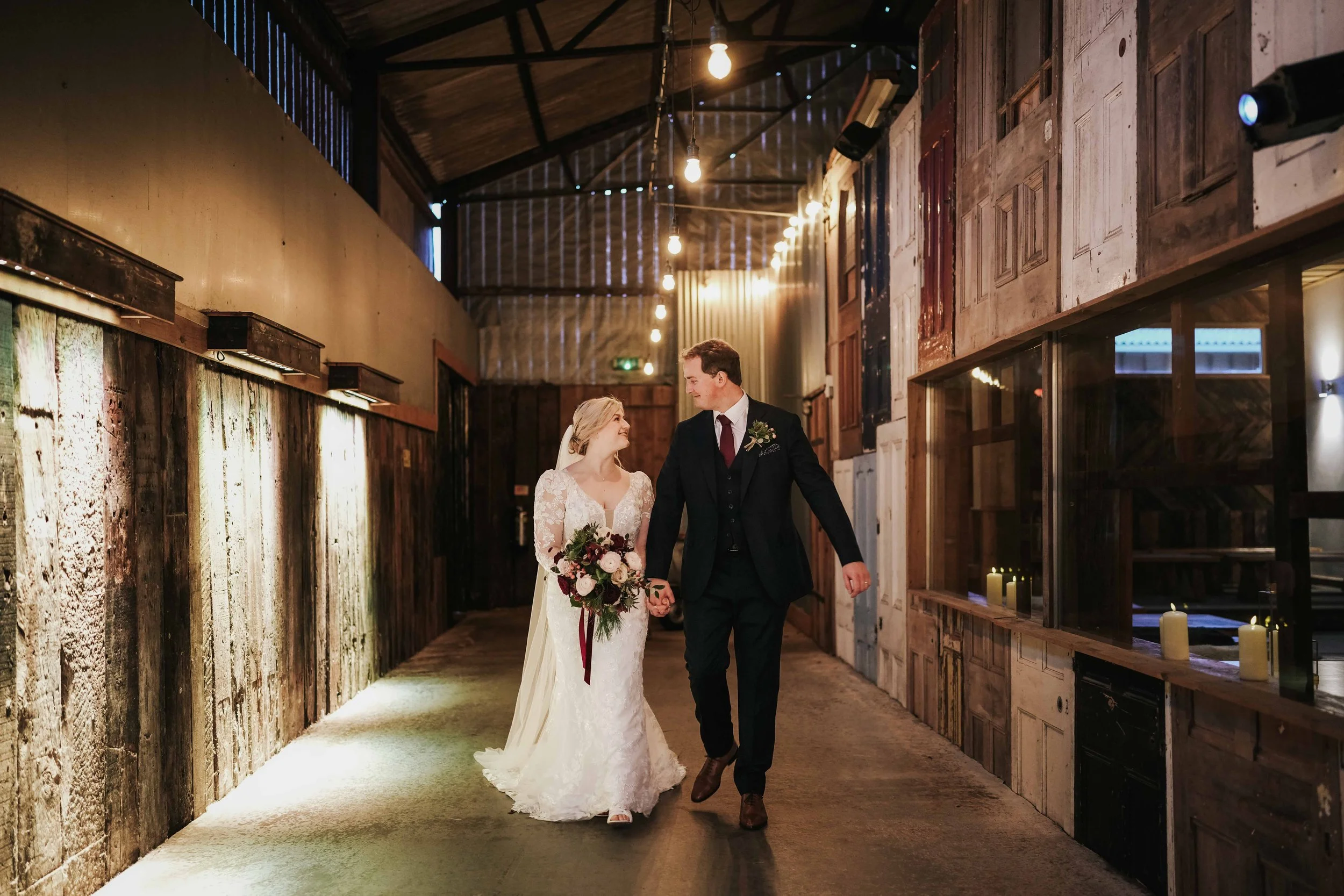 Beautiful winter wedding day for Chloe and Dan at Owen House Wedding Barn in Cheshire