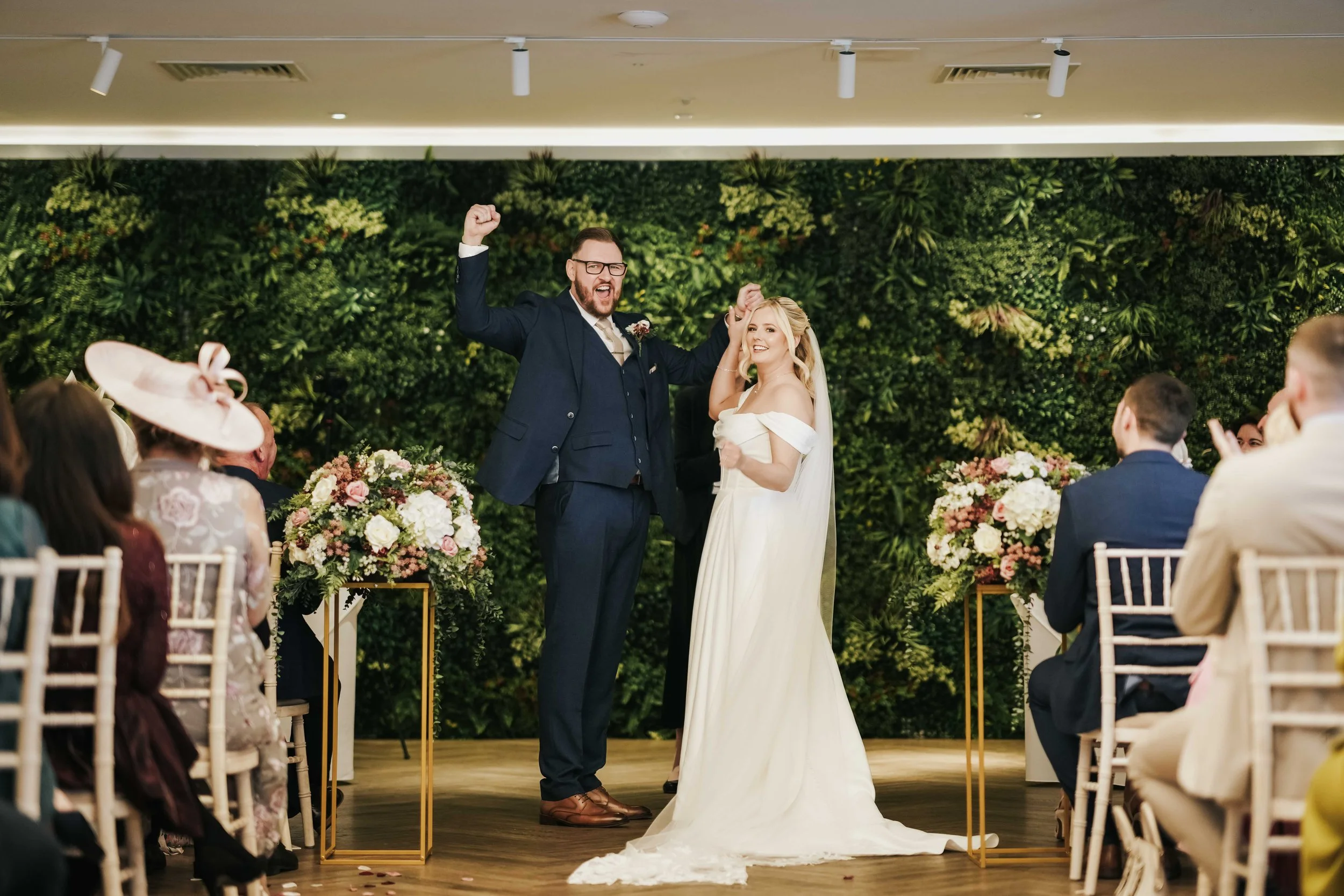Jade and Liam celebrate their wedding day at Alberts Standish in Lancashire