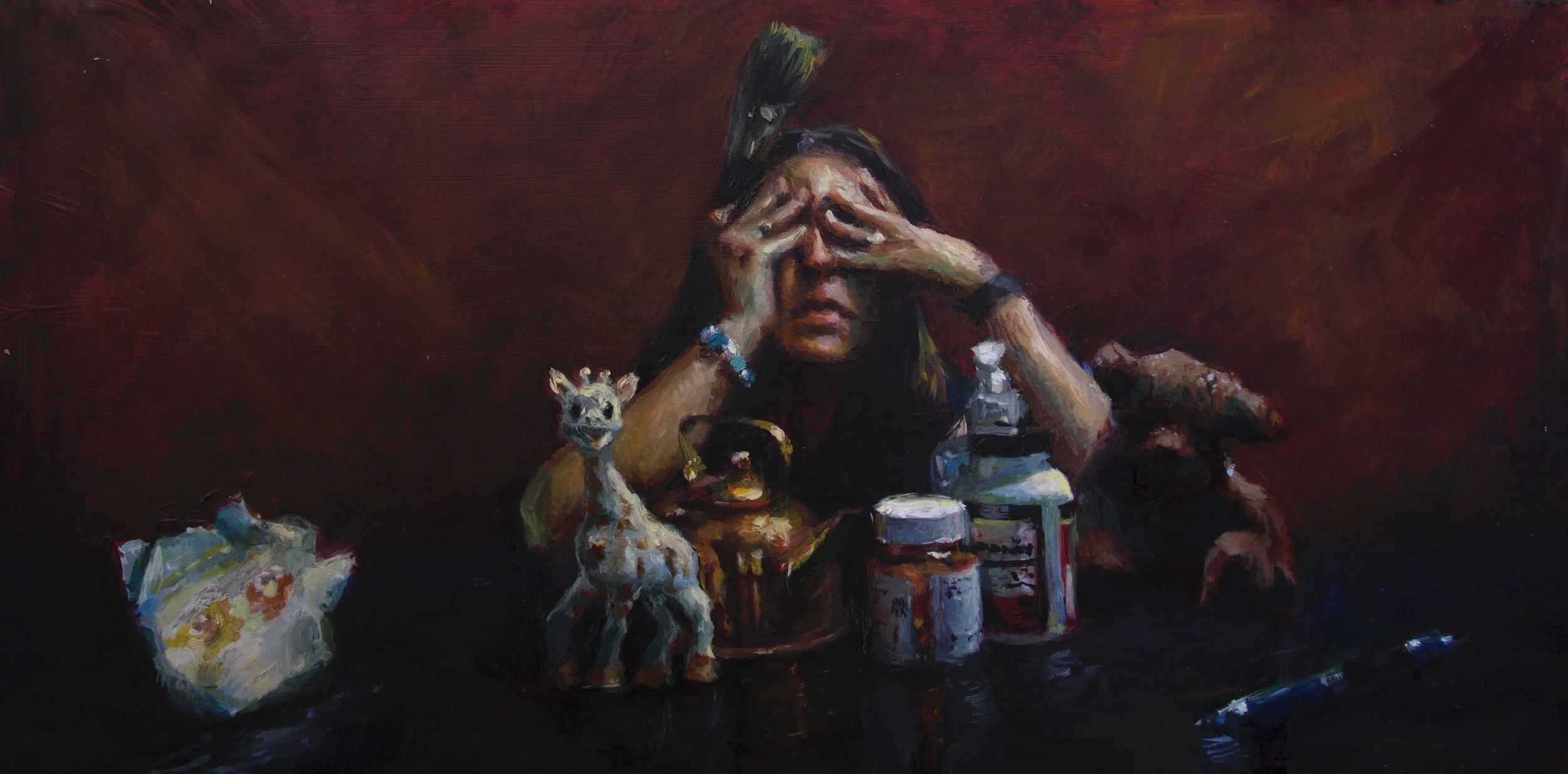 “Mother’s Day” by Alfonsina Betancourt Oil on aluminum 12x24” (part of the NHP&CC collection)