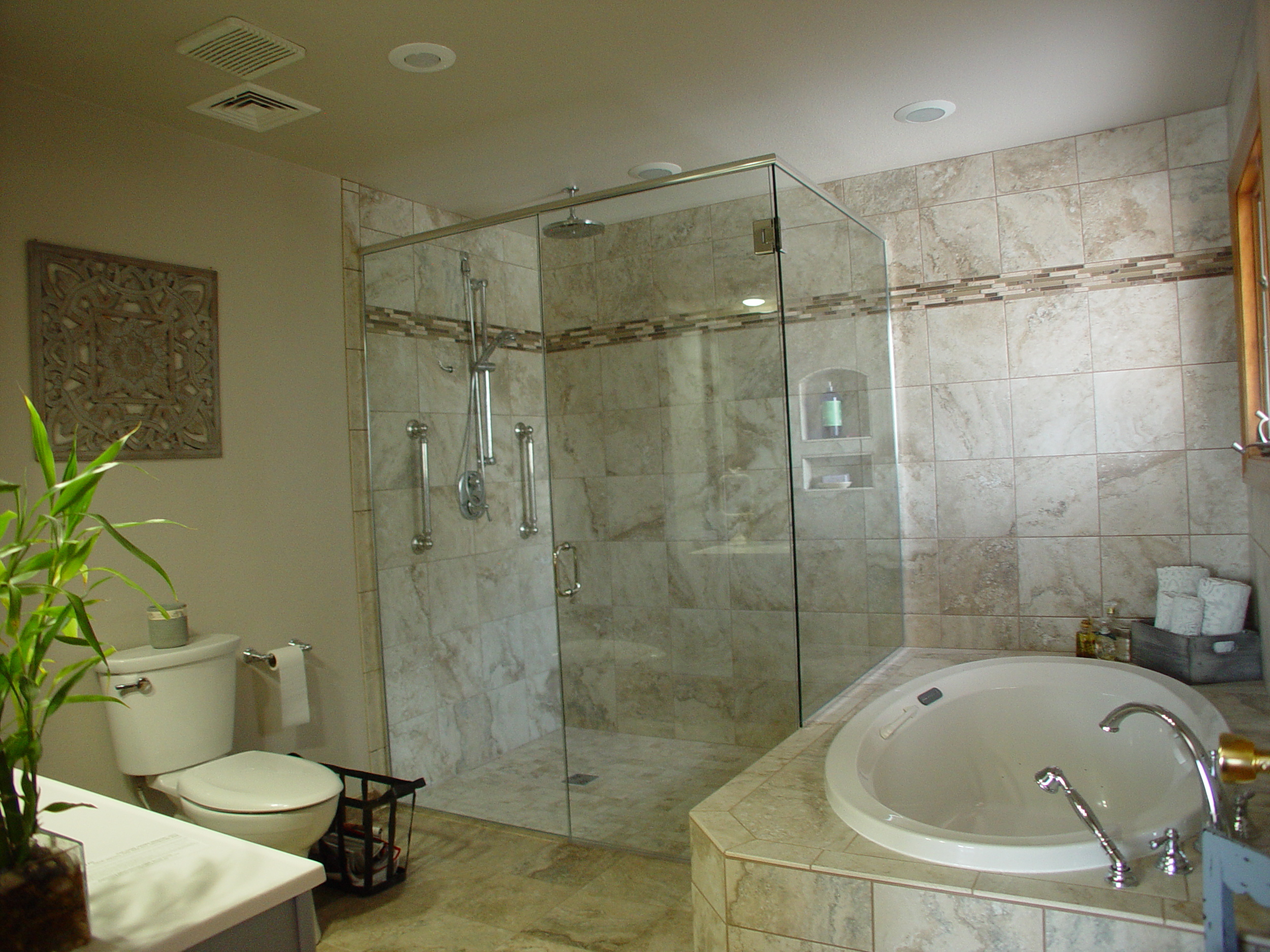 The same bathroom after a barrier-free bathroom remodel.