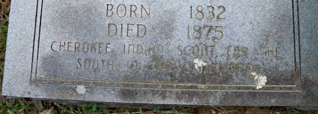 This was Penny's nephew John, both of whom were descended from the same ancestor as my branch of the family. (Photo courtesy www.findagrave.com) His tombstone, partially eroded by time, reads: "Cherokee Indian Scout for the South In The Civil War." John and several of his brothers all served in the Arkansas cavalry . 