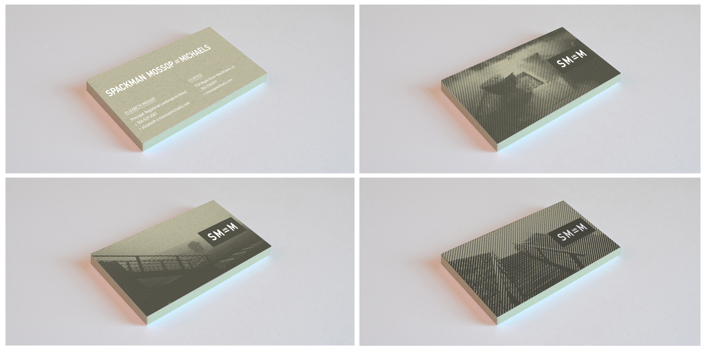Business cards, screenprinted 2 colors.