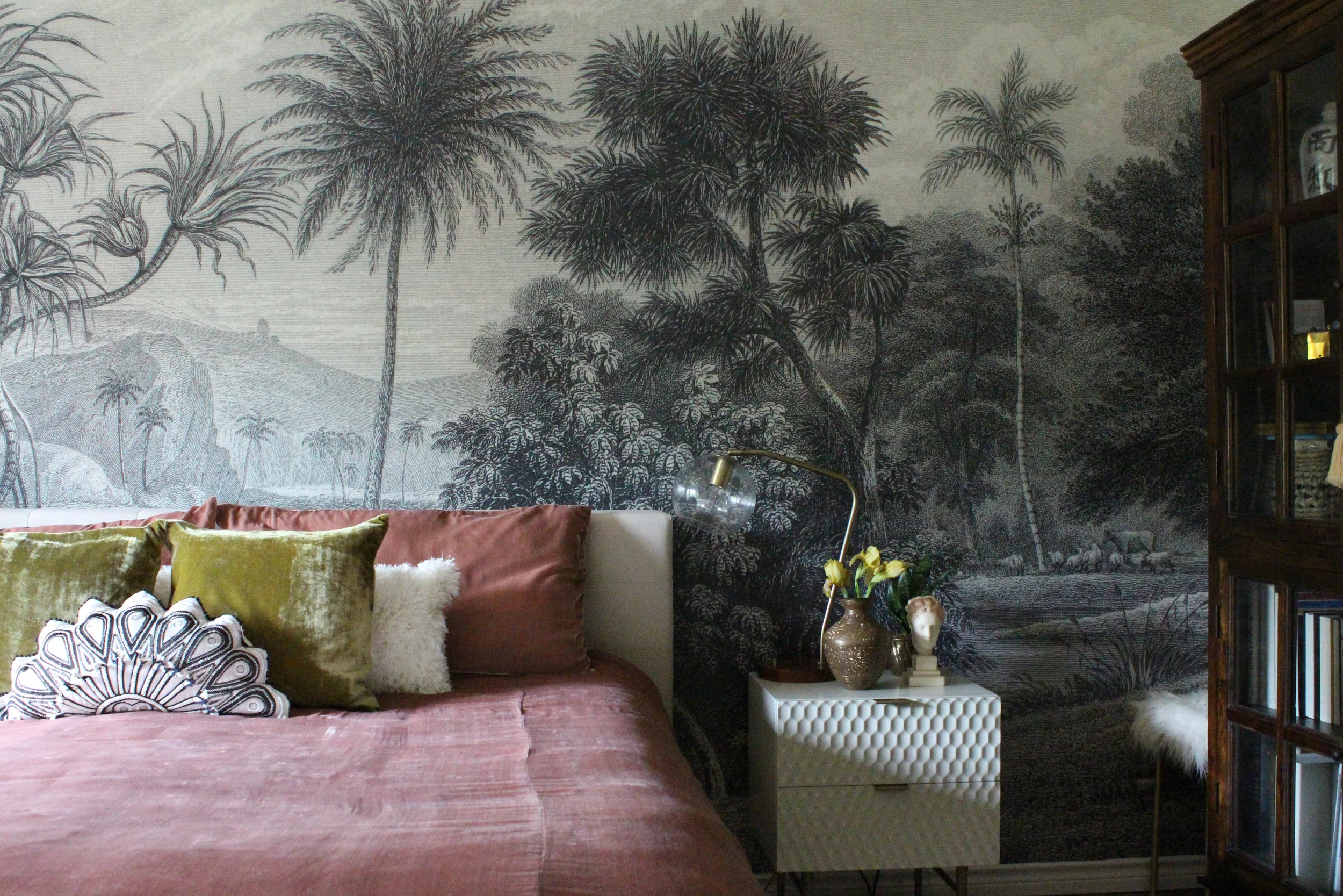 master bedroom makeover with wall mural.jpg