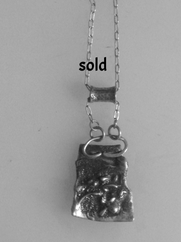 Sterling silver, fine silver pendant with sterling silver barrel link on sterling silver chainSOLD