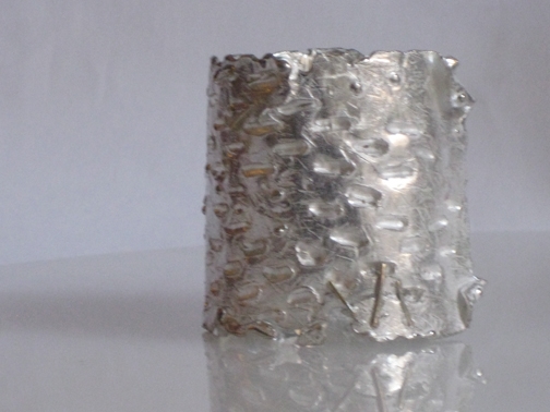 Dog-earred Silver Cuff $275