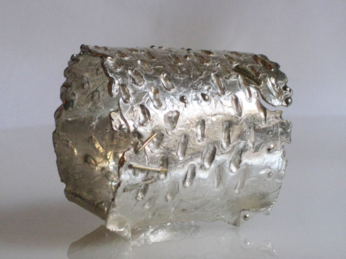 Dog-earred Silver Cuff $275