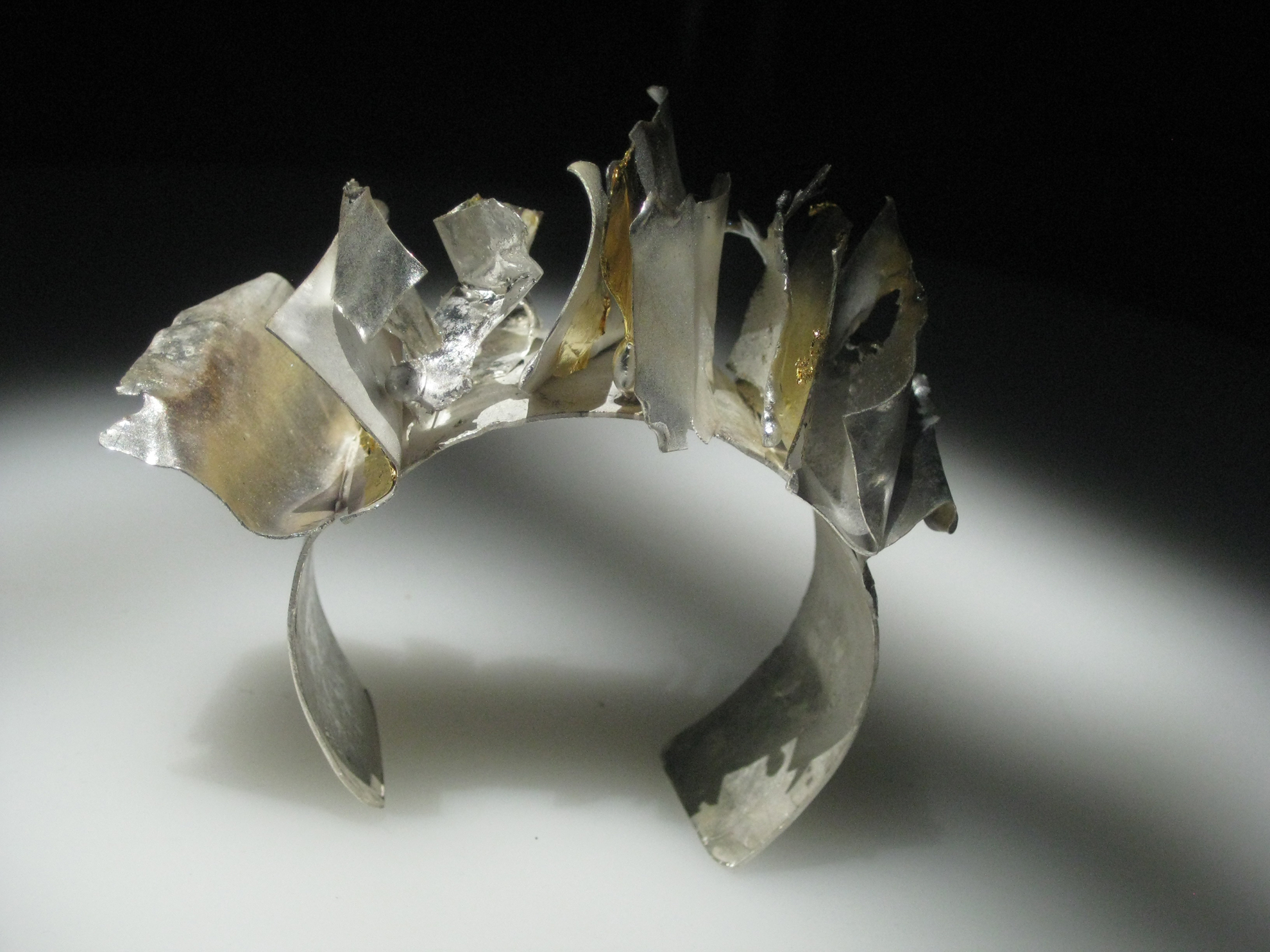 Leaves Cuff Fine silver and 22kt gold keum boo leaves $600