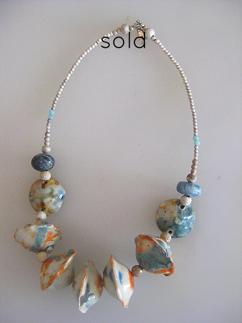 Porcelain and Silver Necklace- SOLD