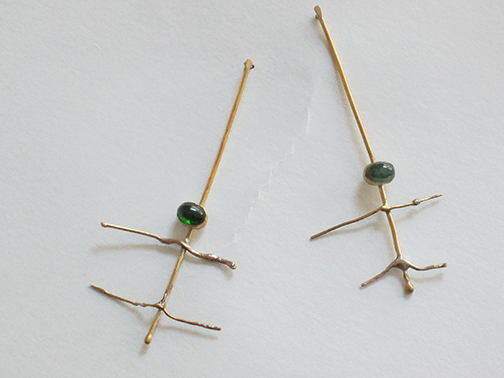 Green and Gold Earrings $2100.00