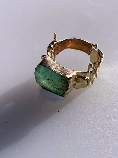 Rough Emerald Pharoah ring $5500