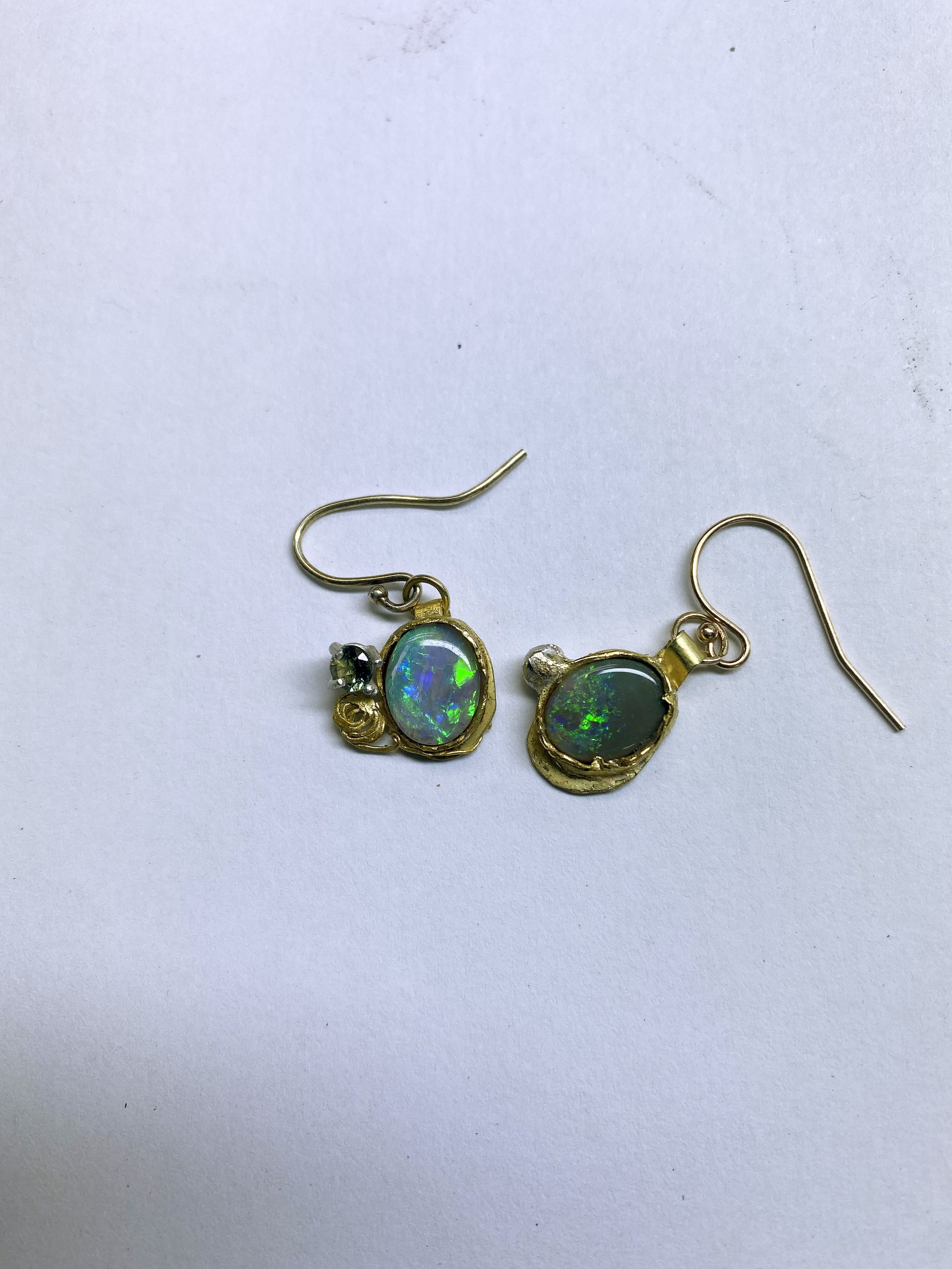 Deep Blue Sea Opal Earrings $525