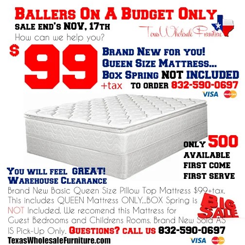 Queen Mattress Wholesale Factory Direct Texas Wholesale Furniture Co