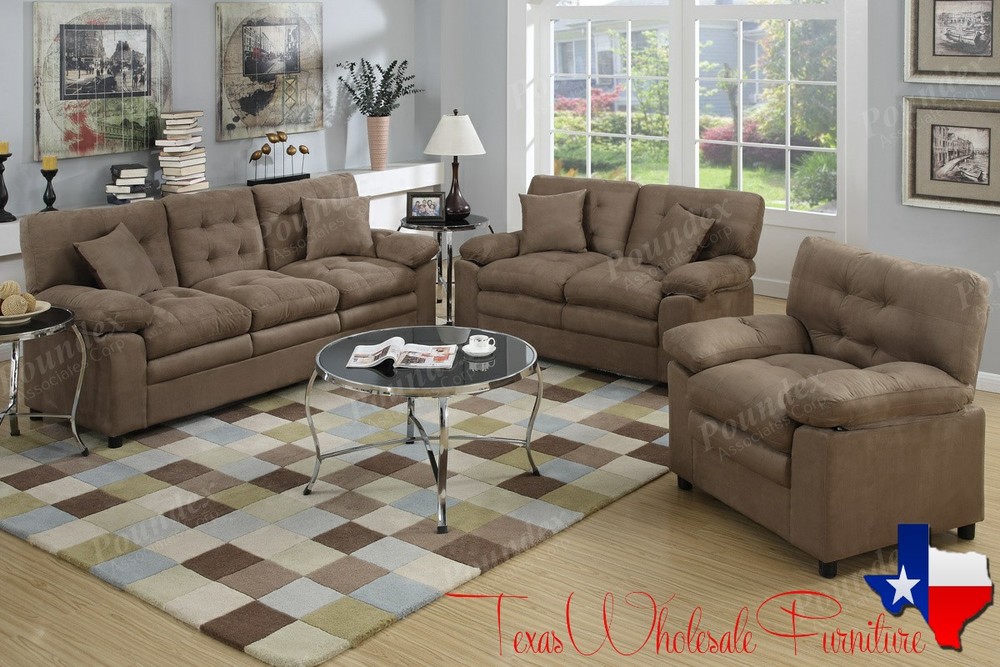 3-PCS Soft Sofa Set w/4 Accent Pillows — Texas Wholesale Furniture Co.