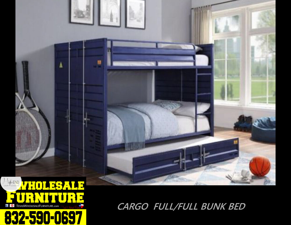 Cargo Bunk Bed Full Blue, Cargo Furniture Bunk Beds