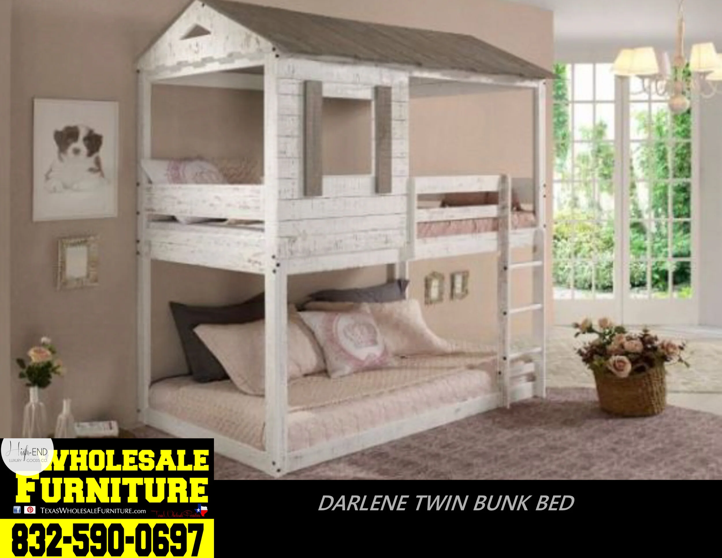 darlene twin bunk bed cottage solid pine.JPG