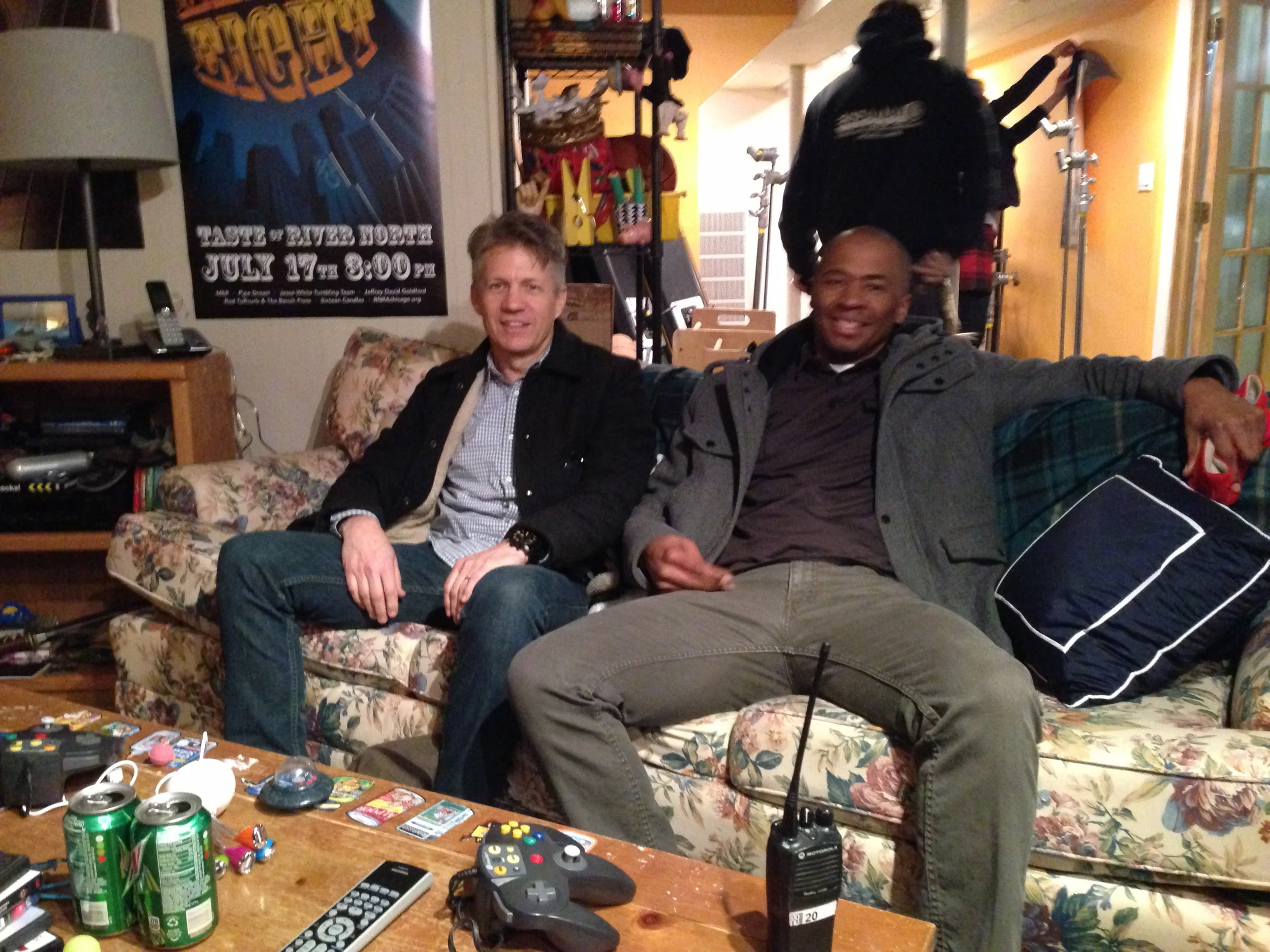 Creatives Troy Jones and Chris Hoover on the set of 'Stu, The Brand Manager.'