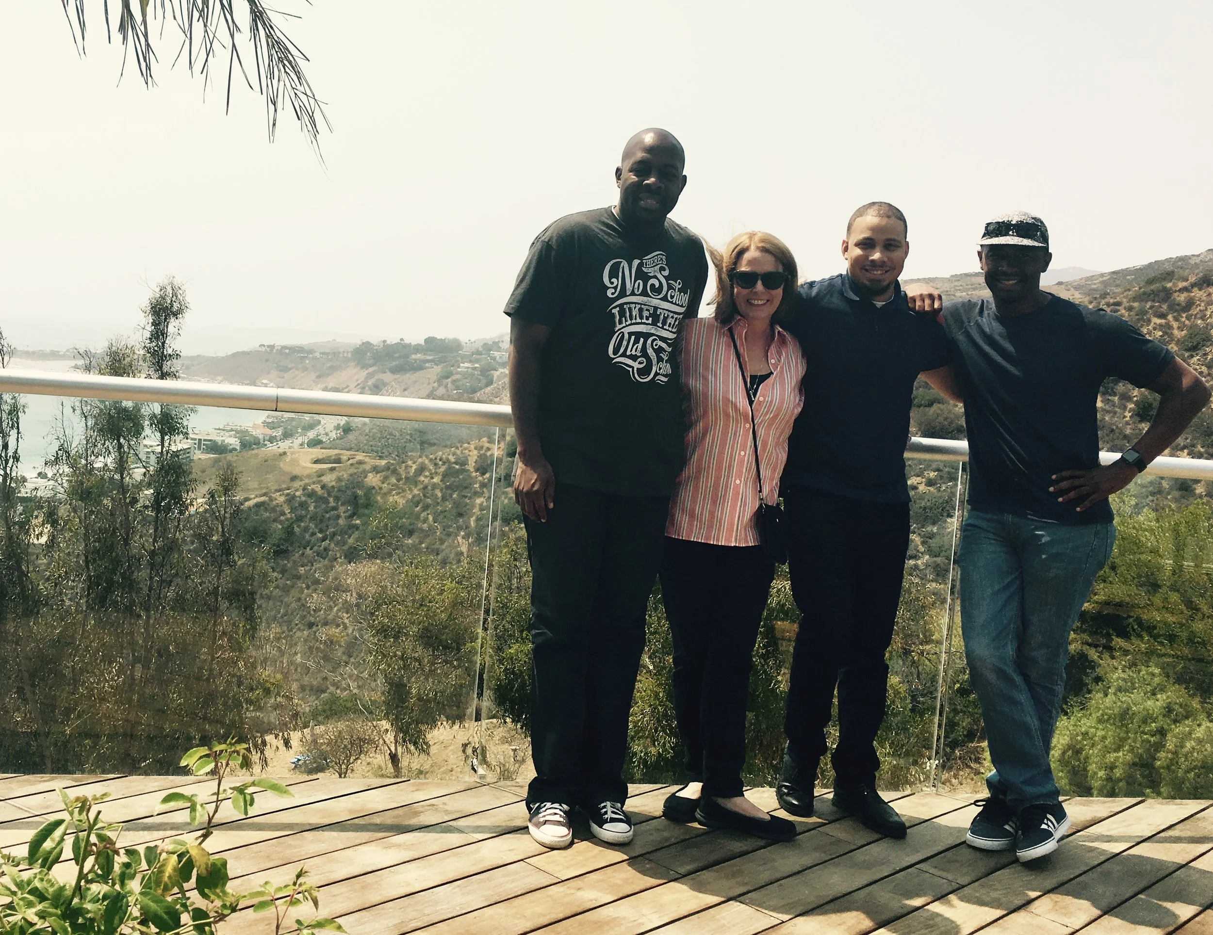 Ethno Multimedia holds radio production session at their affiliate studio 'Studio Malibu' left to right - Keanon Pearson (Ethno Multimedia) Janette Coyle (Producer, American Airlines) Davien Anderson (Marketing Manager, American Airlines) Troy Jones ( Owner, Ethno Multimedia)