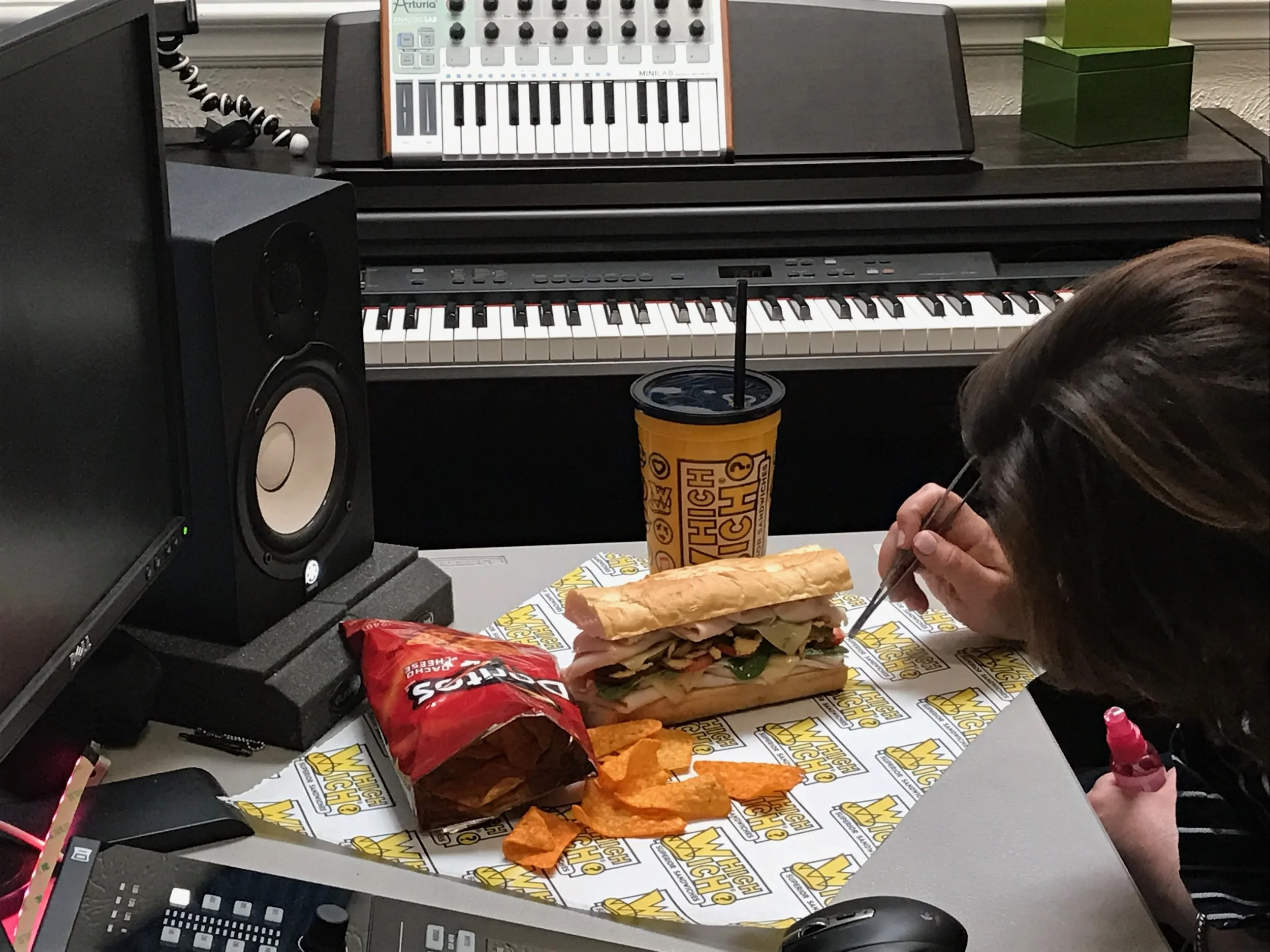 Food Stylist Beth Maya putting the final touches on this yummy looking wich!