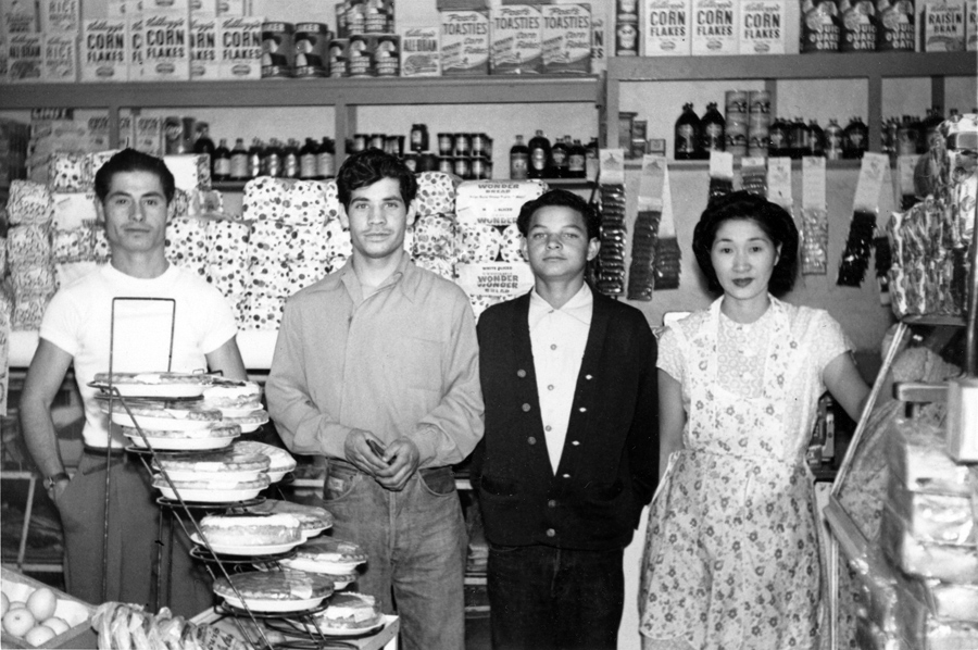 ^ Customers with Mary "All the customers liked my Mom...she was such a nice person...fluent in Spanish. And she could juggle three oranges...I was always asking her, and she was usually too busy...but when she did it, we'd all watch, and it