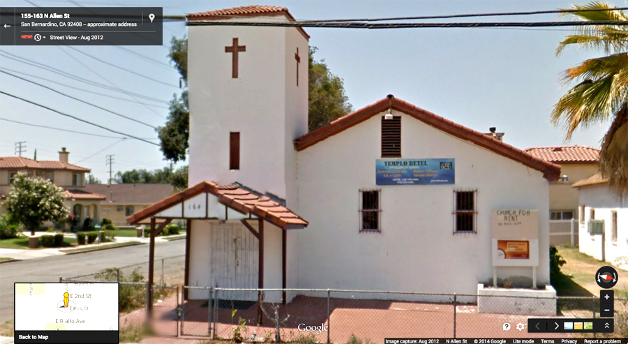 AUGUST 2012 ^ Google street view 164 north Allen street (building was erected as Mexican Baptist Church in 1951)