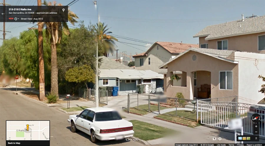 AUGUST 2012 ^ Google street view 210 east Rialto ave