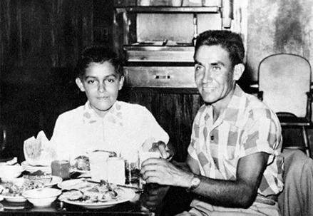  c. 1950 ^ Father & son, at Clifton's Cafeteria, Los Angeles.