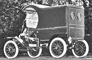 1913 Ford Model-T delivery truck ^ • STARKEY'S GARAGE & SERVICE STATION •
