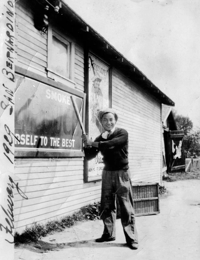  February 1929 ^&nbsp;&nbsp;&nbsp; Nineteen-year-old George Sakoguchi 'at bat' in San Bernardino, California   "My Pop really loved Baseball...not movies, music, other sports...he just LOVED BASEBALL."&nbsp; [ben sakoguchi]  