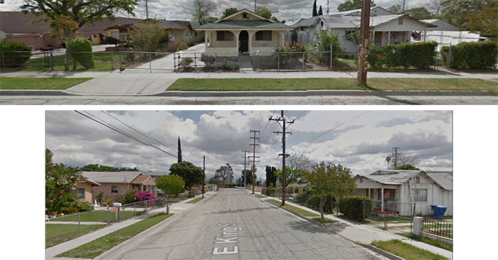 APRIL 2012 ^ Google street views (camera: looking south, near Waterman ave) & (camera: looking east, toward Waterman ave) "King street wasn't paved at all...just dirt, with big cactus