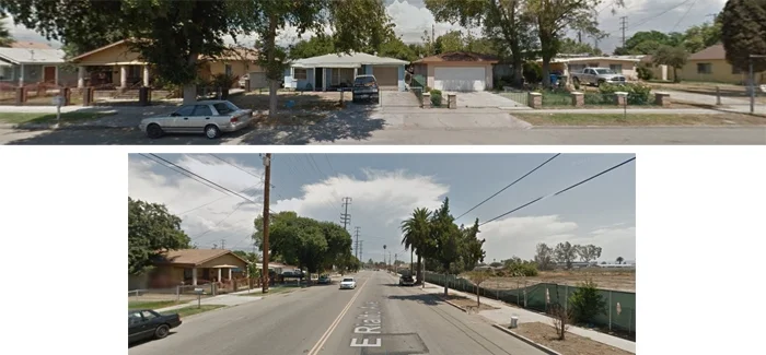 APRIL 2012 ^ Google street views (camera: looking north, near Irwin st) & (camera: looking east, toward Waterman ave)