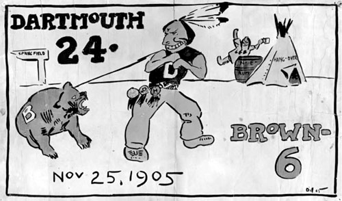 November 25, 1905 ^ Dartmouth College "Indians" 24...Brown University "Bears" 6