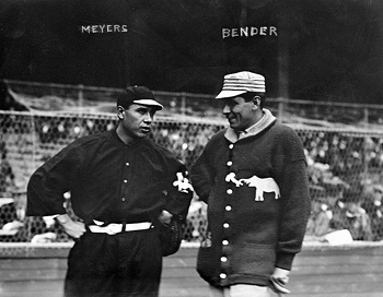1911 ^ "Chief" Meyers (Giants) & "Chief" Bender (Athletics) at the World Series